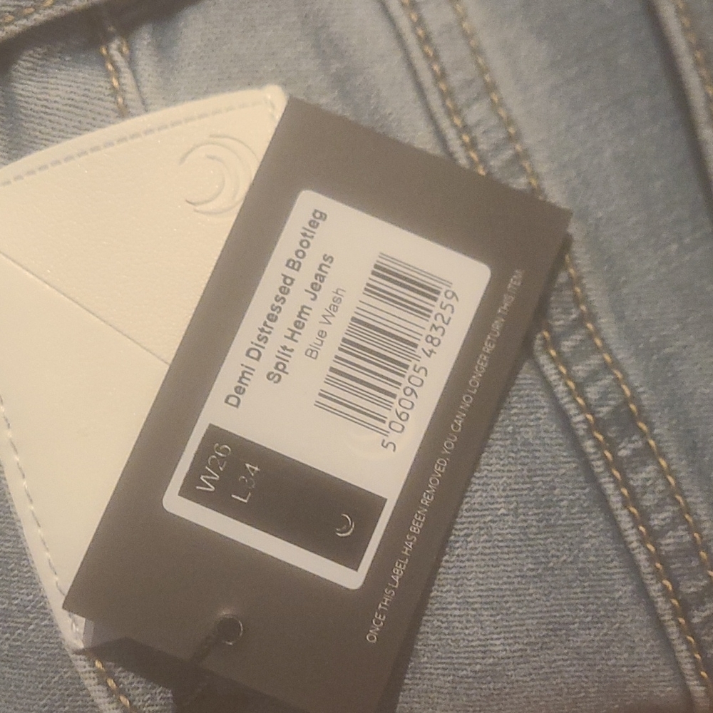 Lazuli Label Denim Distressed bootcut split hem - Picture 11 of 12